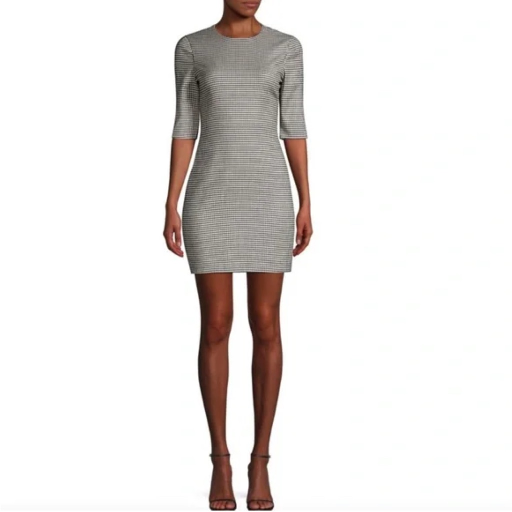 Nwt Alice + Olivia Classics Houndstooth Sheath Dress Size 8